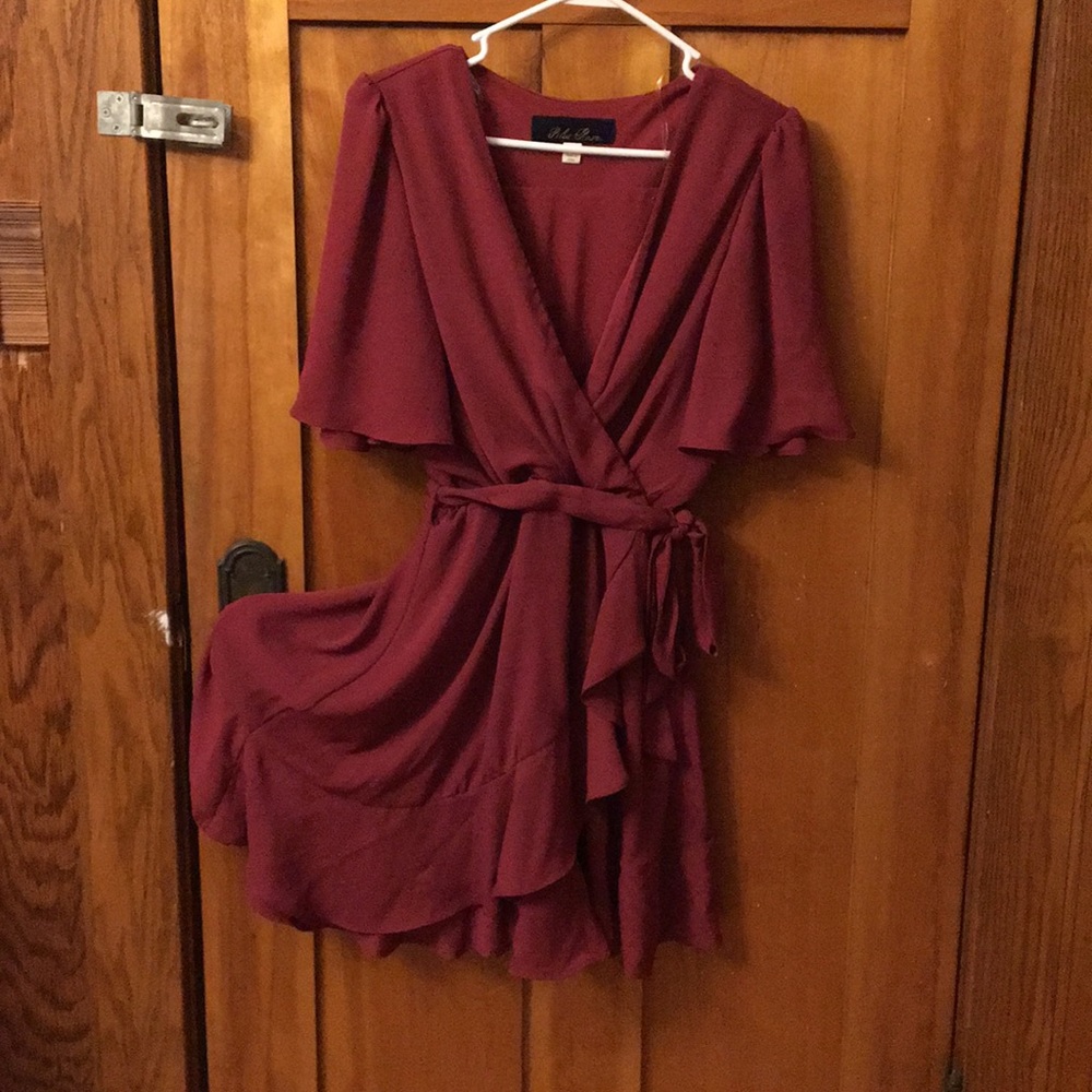 Chiffon Ruffle Wrap Dress